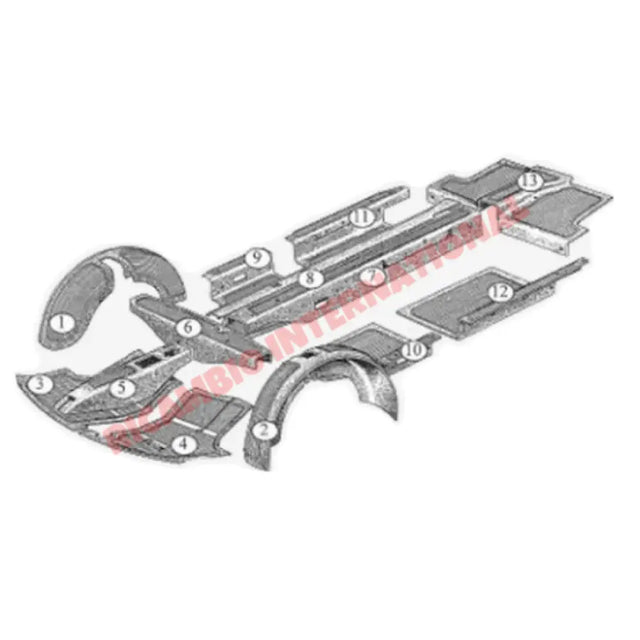 Original Rubber Mat Set (13 piece) - Fiat 600 Multipla - Gasket - Seals - Grommets and Rubber Parts