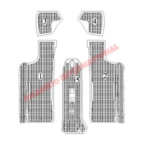 Original Rubber Mat Set (5 piece) - Autobianchi Bianchina - Autobianchi