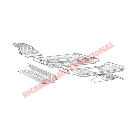 Original Rubber Mat Set (6 piece) - Fiat 850 - Front Lamps and Associated Items