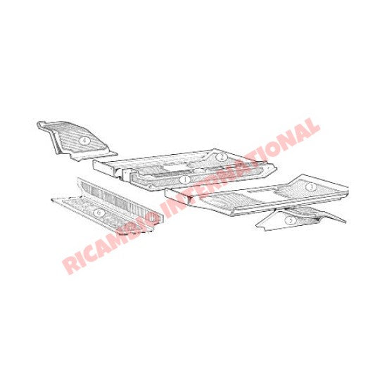 Original Rubber Mat Set (6 piece) - Fiat 850 - Front Lamps and Associated Items