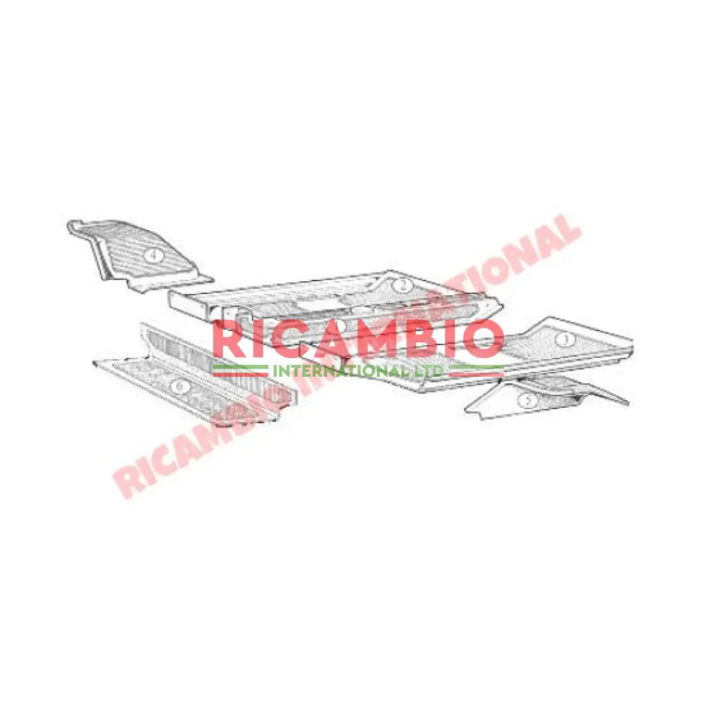 Original Rubber Mat Set (6 piece) - Fiat 850 - Front Lamps and Associated Items