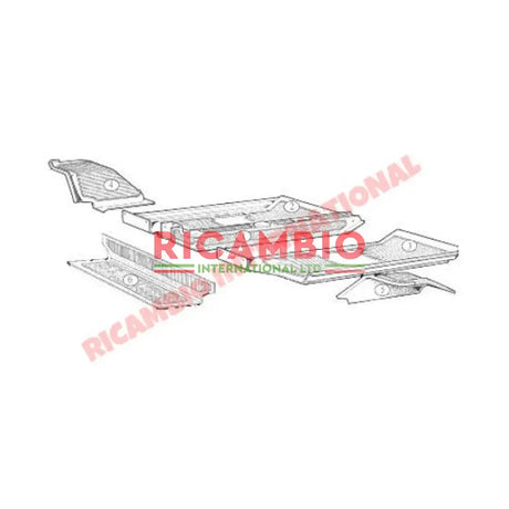 Original Rubber Mat Set (6 piece) - Fiat 850 - Front Lamps and Associated Items