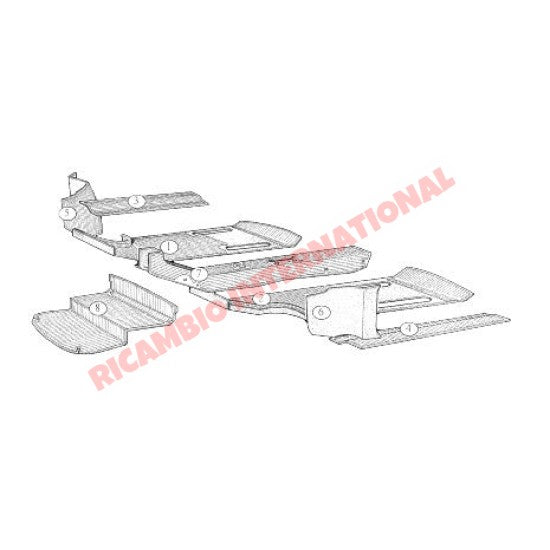 Original Rubber Mat Set (8 piece) - Fiat 850 - Front Lamps and Associated Items