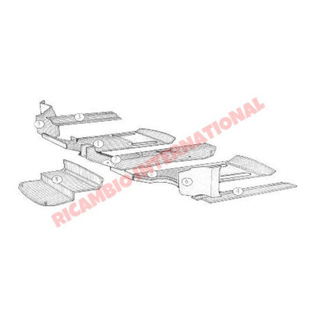 Original Rubber Mat Set (8 piece) - Fiat 850 - Front Lamps and Associated Items