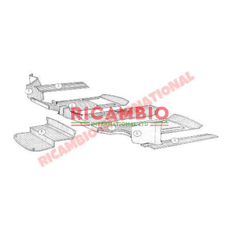 Original Rubber Mat Set (8 piece) - Fiat 850 - Front Lamps and Associated Items