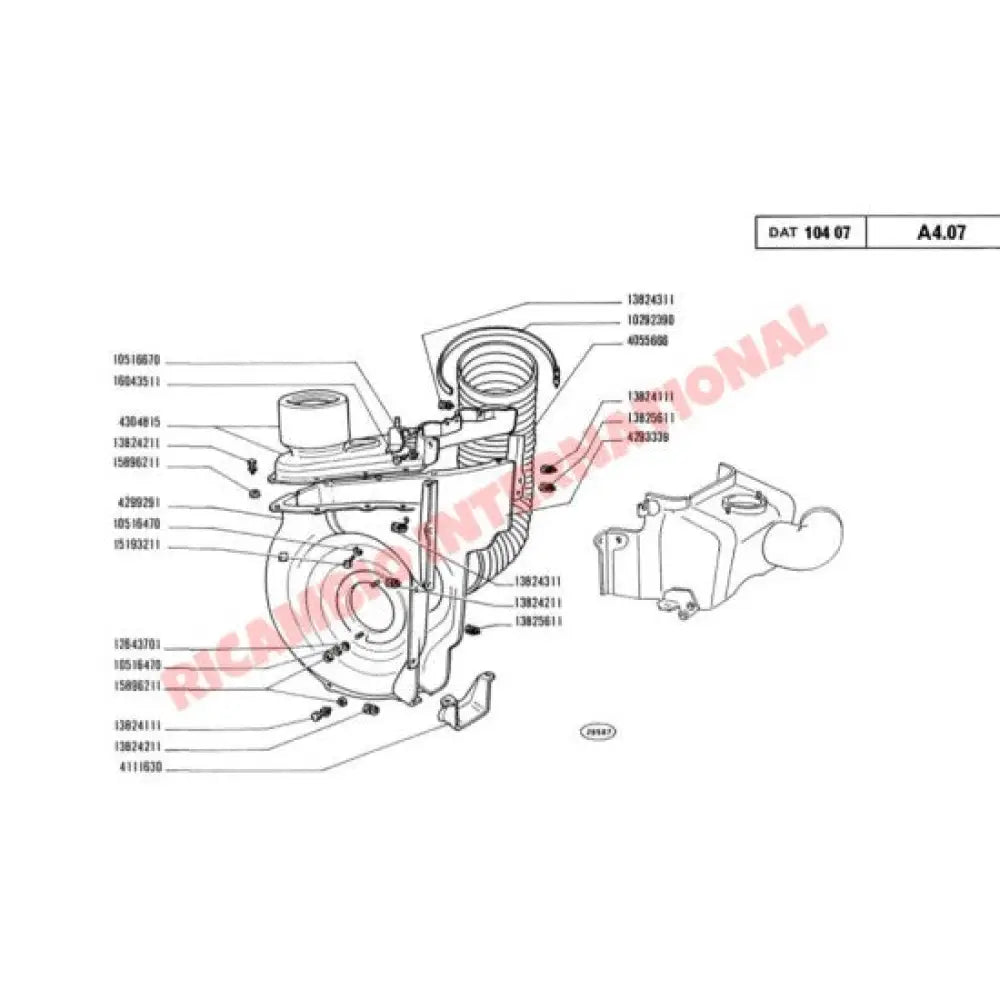 Original Style Large Air Intake Hose Pipe Duct - Classic Fiat 500 126 - Heating & Cooling