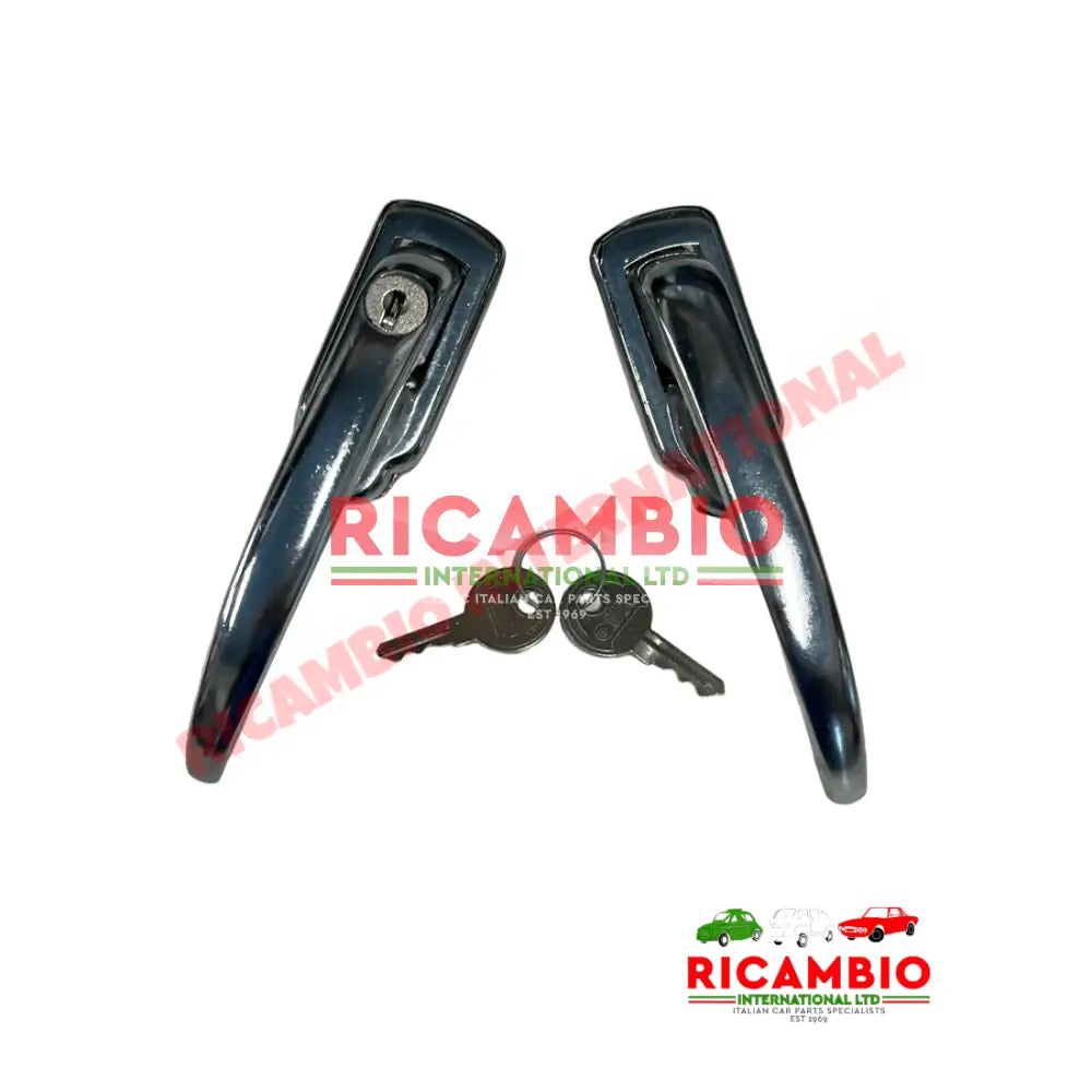 Outer Chrome Door Handle Kit - Classic Fiat 500 - External Handles and Parts