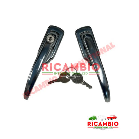 Outer Chrome Door Handle Kit - Classic Fiat 500 - External Handles and Parts
