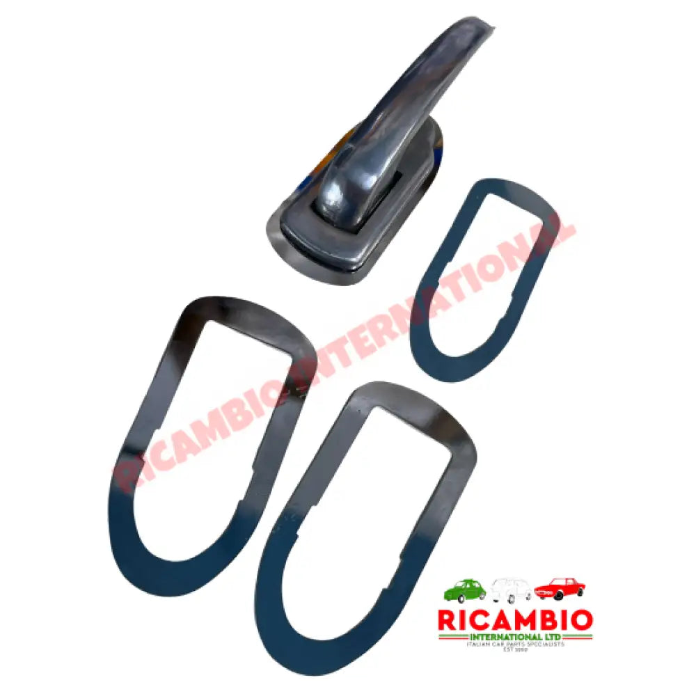 Outer Door Handle Chrome Spacer Kit - Classic Fiat 500 (with suicide doors) - External Handles and Parts