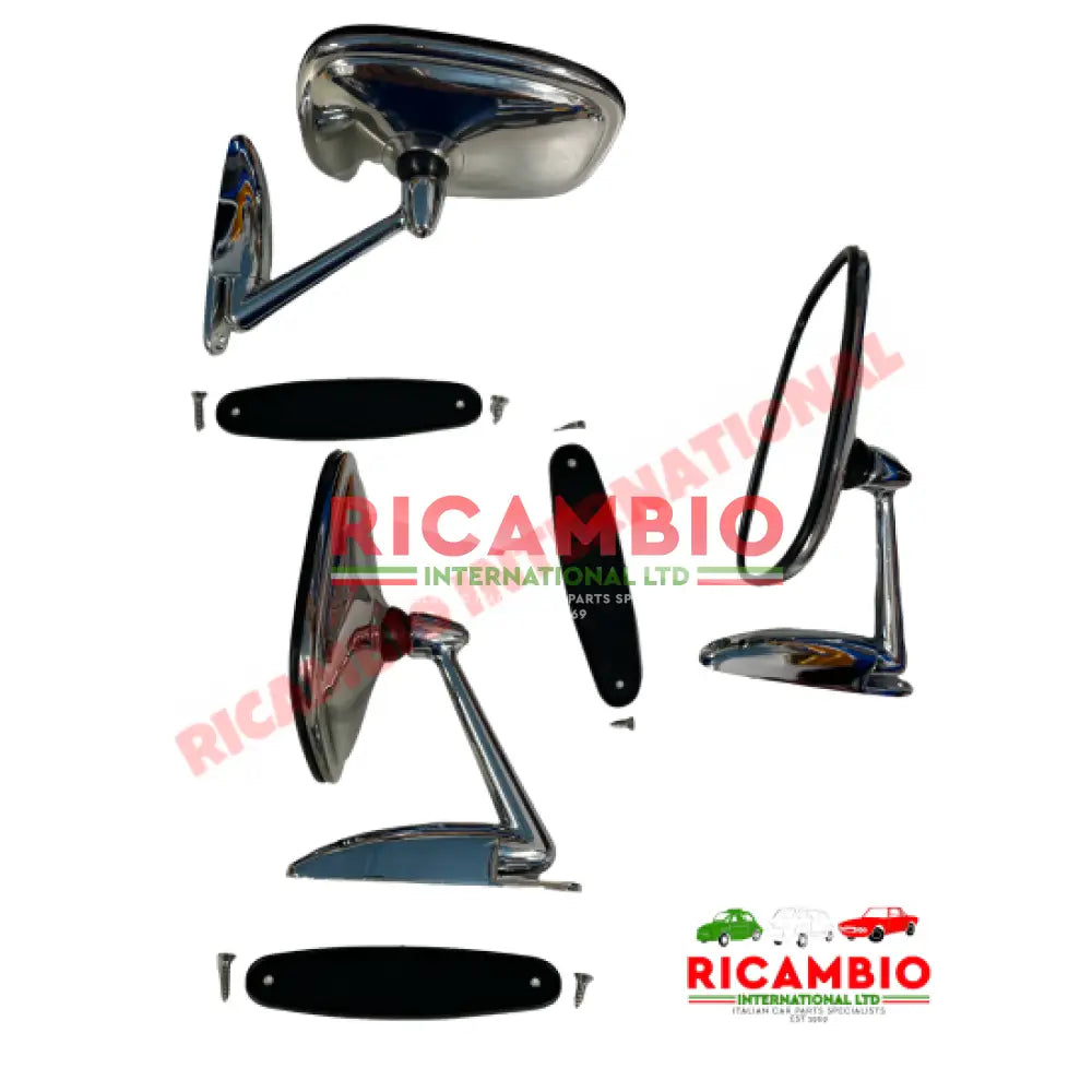 Oval Chrome Mirror (Bolt on) - Classic Fiat 500 126,600,850,900,124,125,127,128,131 Topolino Autobianchi Bianchina