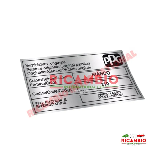 Paint Code Sticker (BIANCO 210)