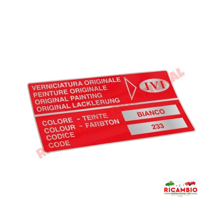 Paint Code Sticker (BIANCO 233)