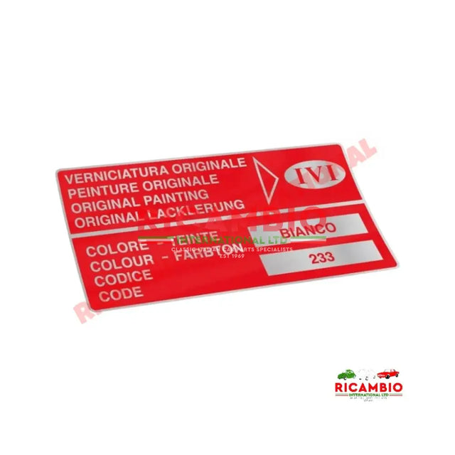 Paint Code Sticker (BIANCO 233)