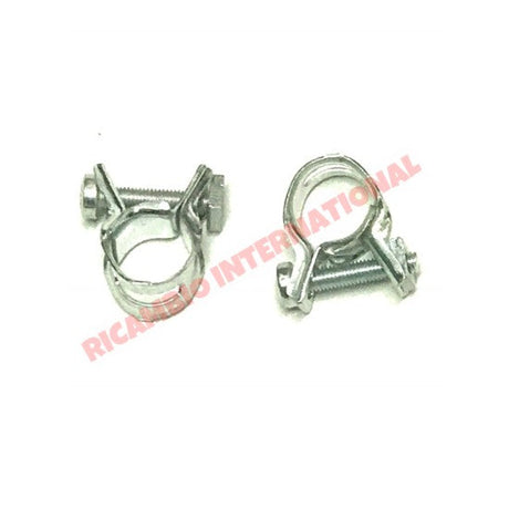 Pair of (2) Original Style Fuel Hose Clip - Classic Fiat 500,126,850,900,Autobianchi - Fuel System