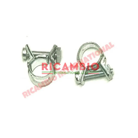 Pair of (2) Original Style Fuel Hose Clip - Classic Fiat 500,126,850,900,Autobianchi - Fuel System