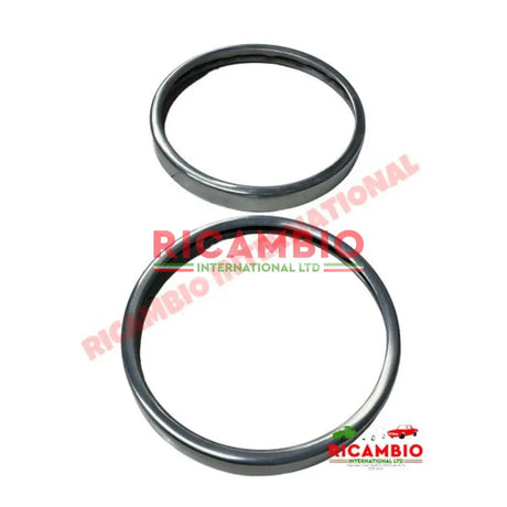 Pair of Aluminium Head Lamp Bezel (2) - Classic Fiat 500 - Lights - Lamps and Lenses