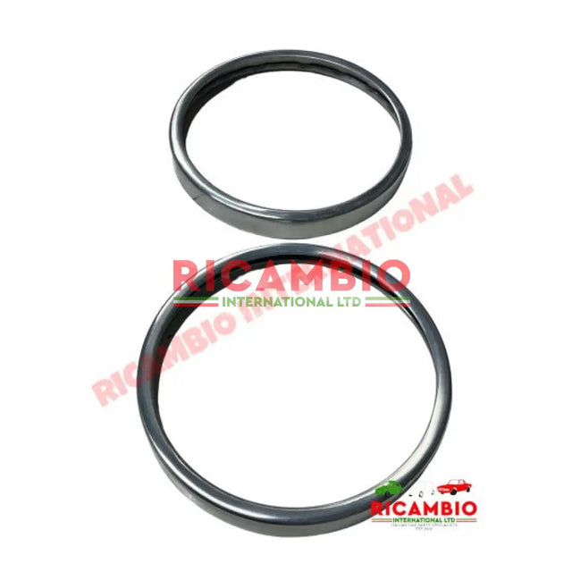 Pair of Aluminium Head Lamp Bezel (2) - Classic Fiat 500 - Lights - Lamps and Lenses