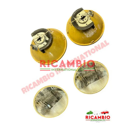 Pair of CARELLO Head Lamps (05.240.700,9754,05.244.800) - Fiat 124 plus various Alfa Romeo,Lancia Ferrari - Lights