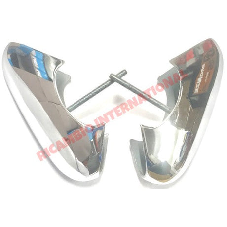 Pair of Chrome Bumper Overiders - Classic Fiat 500 Topolino - Exterior Parts and Trim