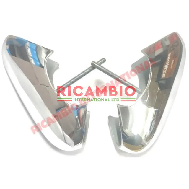 Pair of Chrome Bumper Overiders - Classic Fiat 500 Topolino - Exterior Parts and Trim