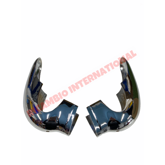 Pair of Chrome Front Bumper Overiders - Autobianchi Bianchina Cabrio all models - Exterior Trim