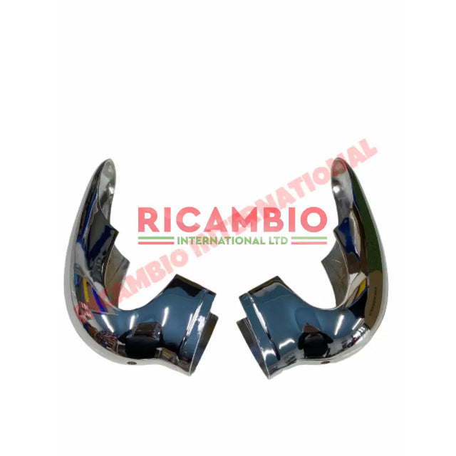 Pair of Chrome Front Bumper Overiders - Autobianchi Bianchina Cabrio all models - Exterior Trim
