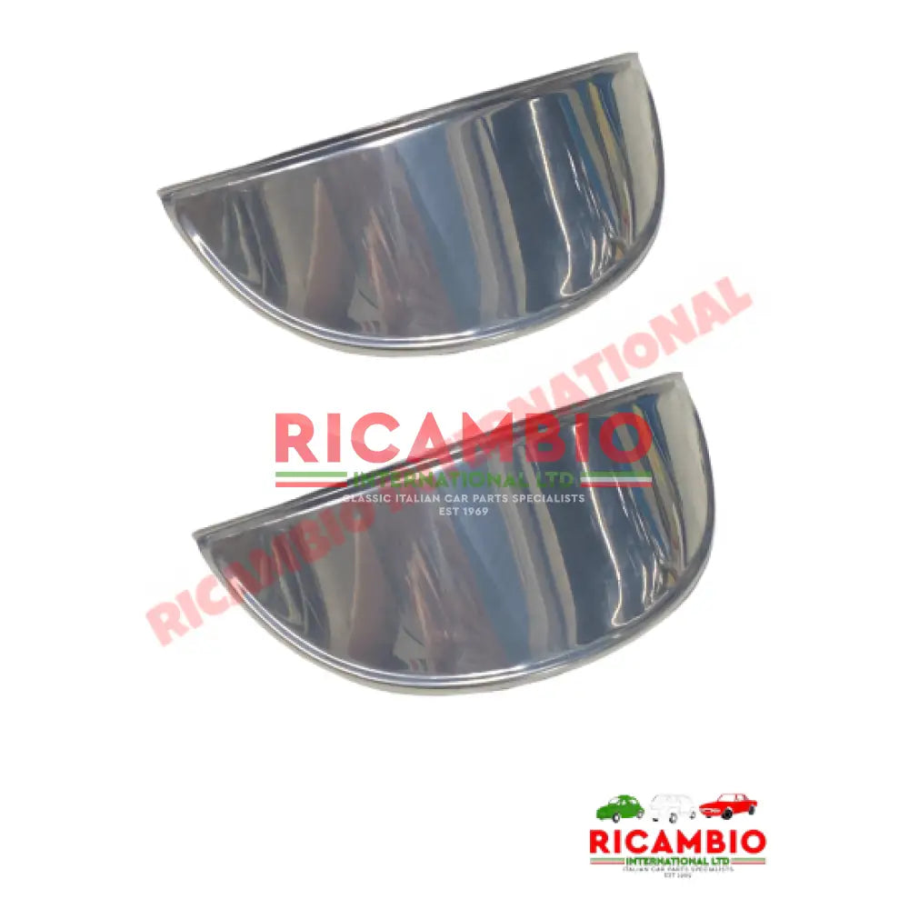 Pair of Chrome Head Lamp Eyebrows - Classic Fiat 500 - Chrome - Aluminium & Exterior Trim Parts