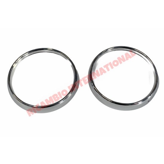 Pair of Chrome Headlamp Bezel - Autobianchi Bianchina - Exterior Trim