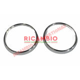 Pair of Chrome Headlamp Bezel - Autobianchi Bianchina - Exterior Trim