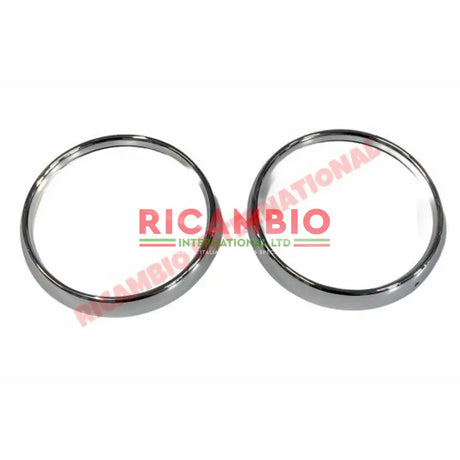 Pair of Chrome Headlamp Bezel - Autobianchi Bianchina - Exterior Trim