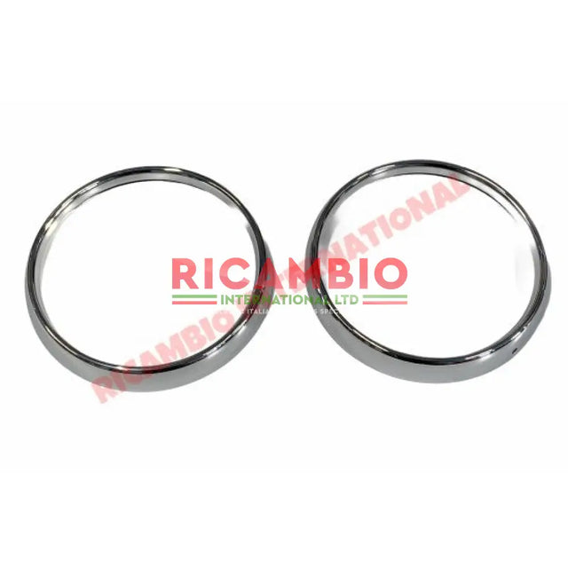 Pair of Chrome Headlamp Bezel - Autobianchi Bianchina - Exterior Trim