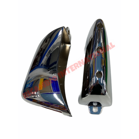 Pair of Chrome Rear Bumper Overiders - Autobianchi Bianchina Panoramica all models - Exterior Trim