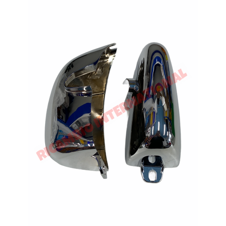 Pair of Chrome Rear Bumper Overiders - Autobianchi Bianchina Series 1 & 2 Transformabile all models - Exterior Trim