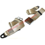 Pair of CREAM Lap Belts with Chrome Buckles - Classic Fiat 500 600 - Seat Belts & Safety