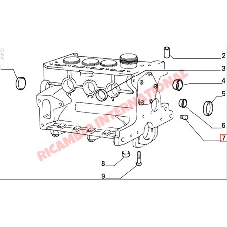 Pair of Cylinder Head Dowels (2) - Classic Fiat Panda,Uno,Cinquecento,Seicento 850,127,124 A112 - Engine and Mechanical