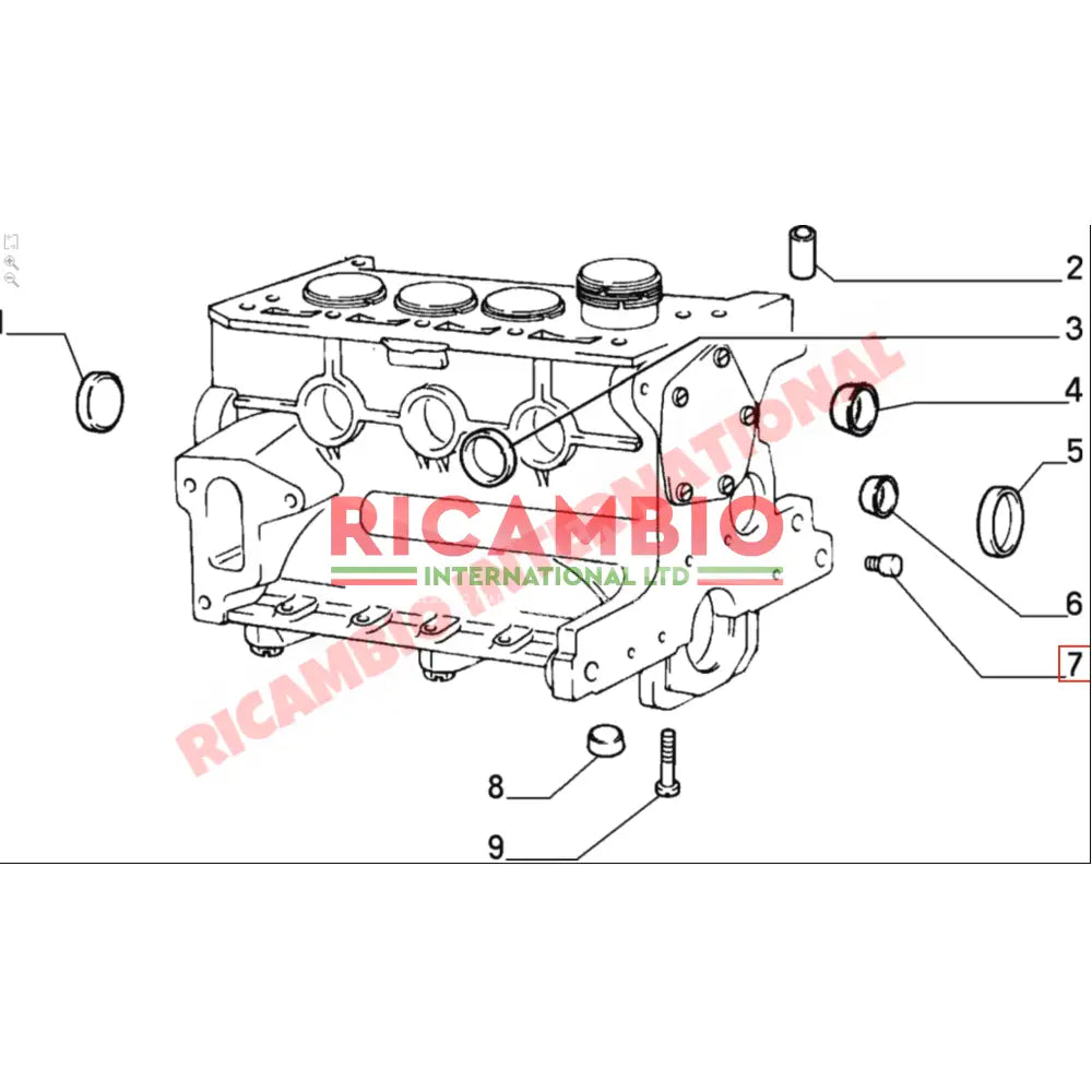 Pair of Cylinder Head Dowels (2) - Classic Fiat Panda,Uno,Cinquecento,Seicento 850,127,124 A112 - Engine and Mechanical
