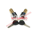Pair of Door Barrels & Keys with Lancia Keys - Lancia Fulvia - Lancia Fulvia
