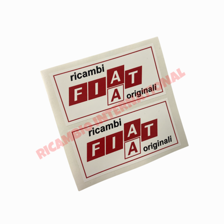 Pair of Fiat Ricambi Originali Stickers - Badge - Grill & Emblem