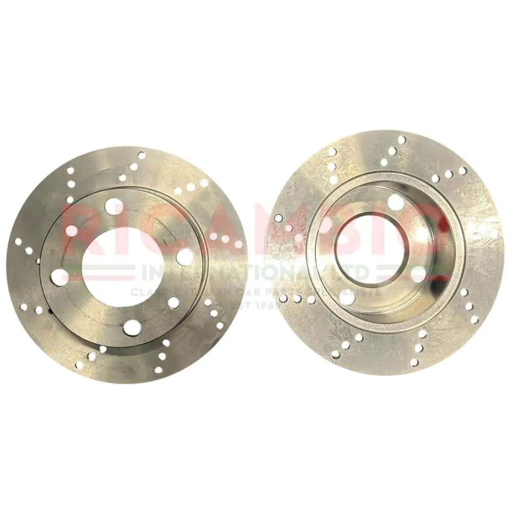 Pair of Front Drilled/Vented Brake Disc (For Disc Conversion) - Classic Fiat 500,126 - Uprated Brake Parts