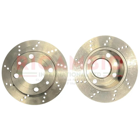Pair of Front Drilled/Vented Brake Disc (For Disc Conversion) - Classic Fiat 500,126 - Uprated Brake Parts