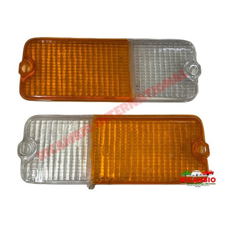 Pair of Front Indicator Lamp Lens - Fiat 127 Series 1 - Lights - Lamps and Lenses