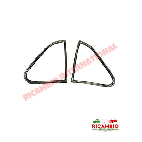 Pair of Front Quarter Light Rubber Seals (Left & Right) - Classic Fiat 500D/F/L/R/G (1960 to 1975) - Window Seals &