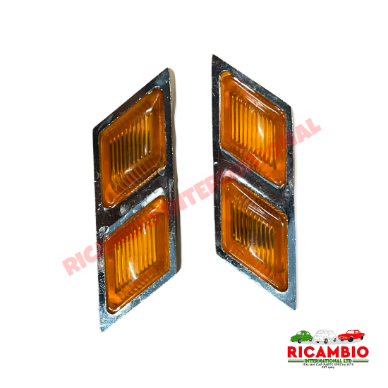 Pair of Front Side Amber Repeater Lamps - Autobianchi Bianchina - Lights - Lamps and Lenses