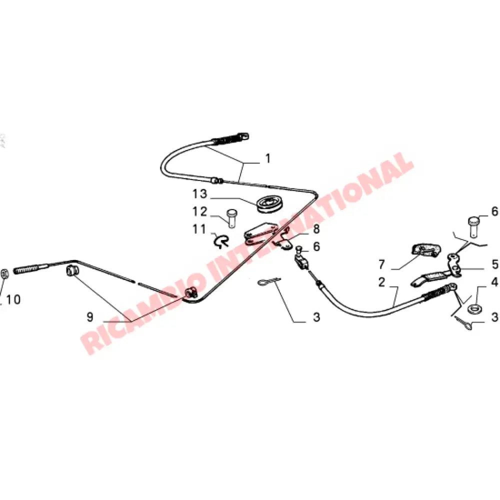 Pair of Handbrake Cable (long & short) - Fiat Uno MK1 - Brake Parts and Components
