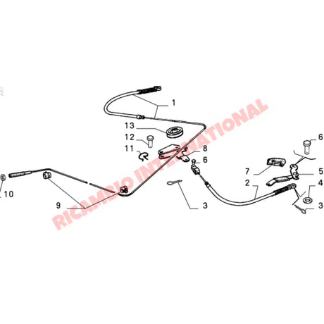 Pair of Handbrake Cable (long & short) - Fiat Uno MK1 - Brake Parts and Components
