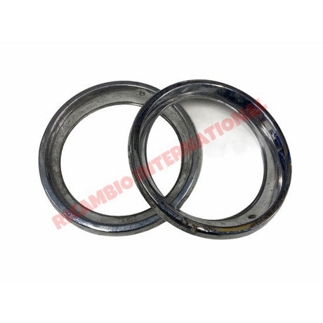 Pair of Head Lamp Chrome Bezel - Fiat 124 - Lights - Lamps & Lenses
