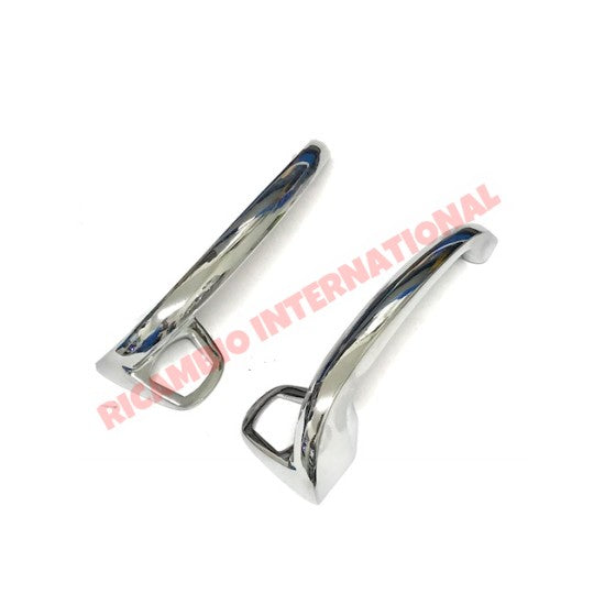 Pair of Left & Right Outer Chrome Door Handles - Lancia Fulvia - Lancia Fulvia