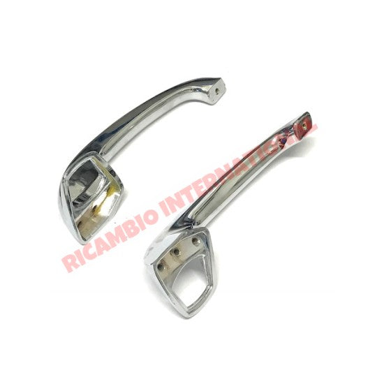 Pair of Left & Right Outer Chrome Door Handles - Lancia Fulvia - Lancia Fulvia