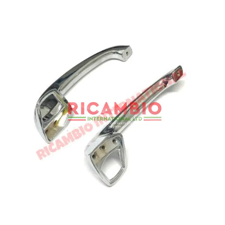Pair of Left & Right Outer Chrome Door Handles - Lancia Fulvia - Lancia Fulvia