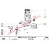 Pair of Rear Coil Spring Kit (Standard Size) - Classic Fiat 500G - Rear Suspension
